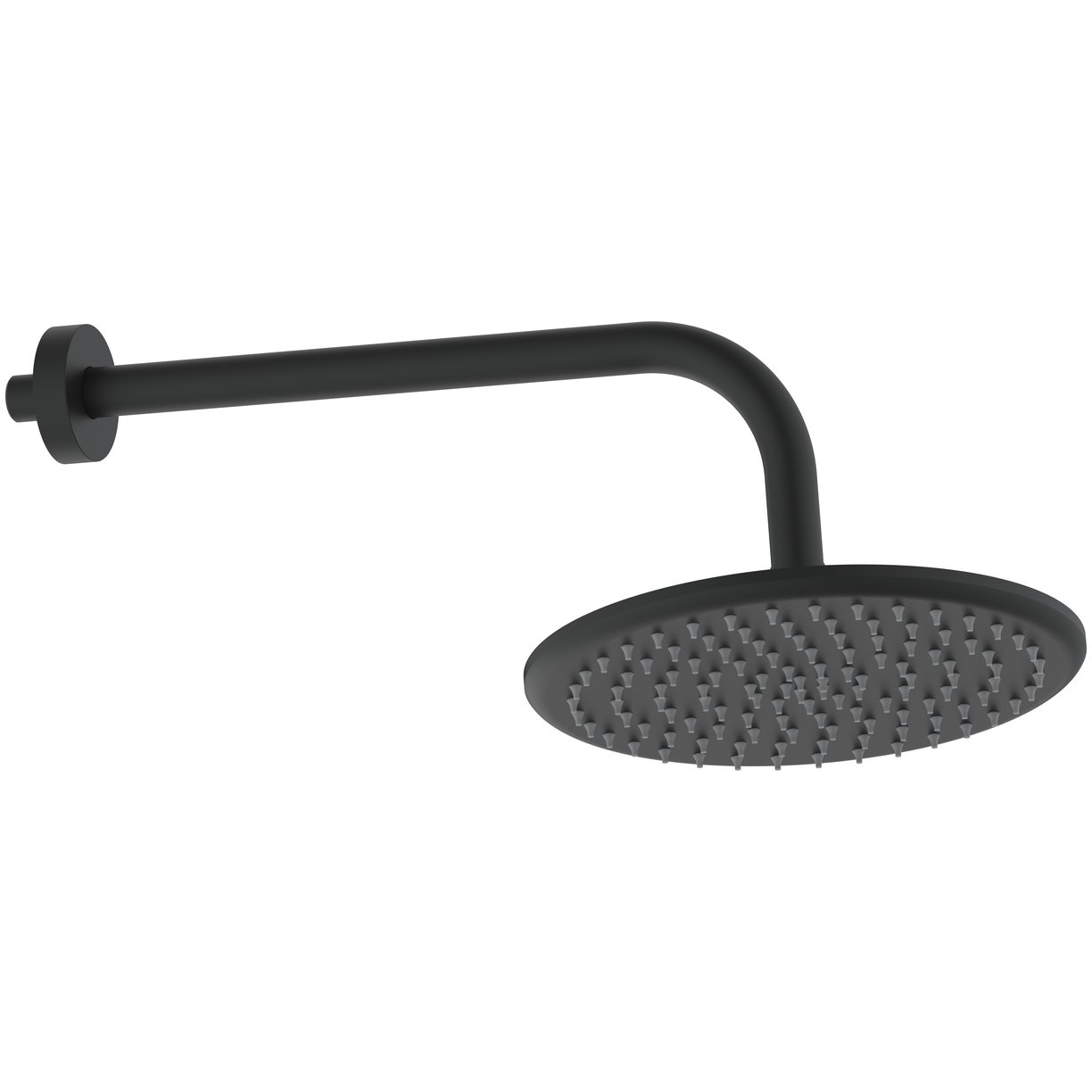 Shower Arm & Head Round Black