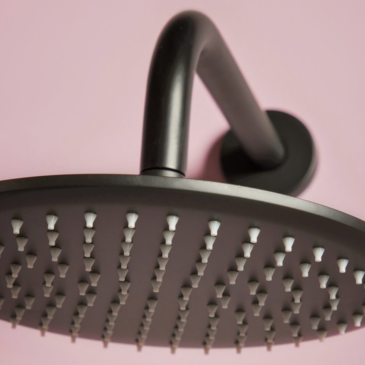 Shower Arm & Head Round Black