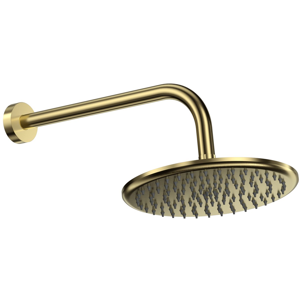 Shower Arm & Head Round Brushed Brass