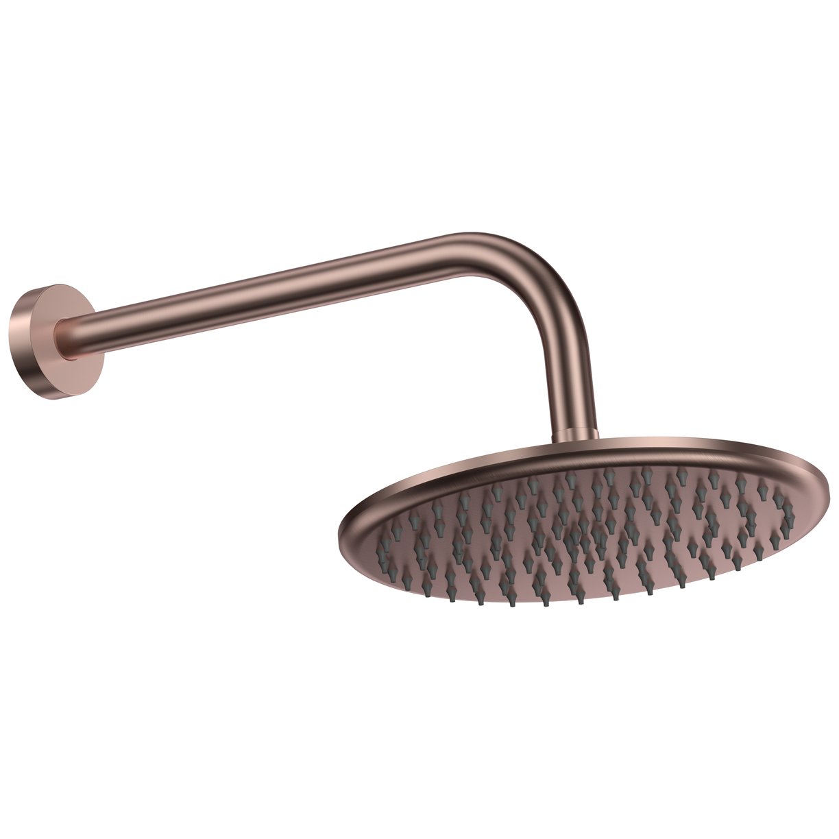 Shower Arm & Head Round Brushed Bronze