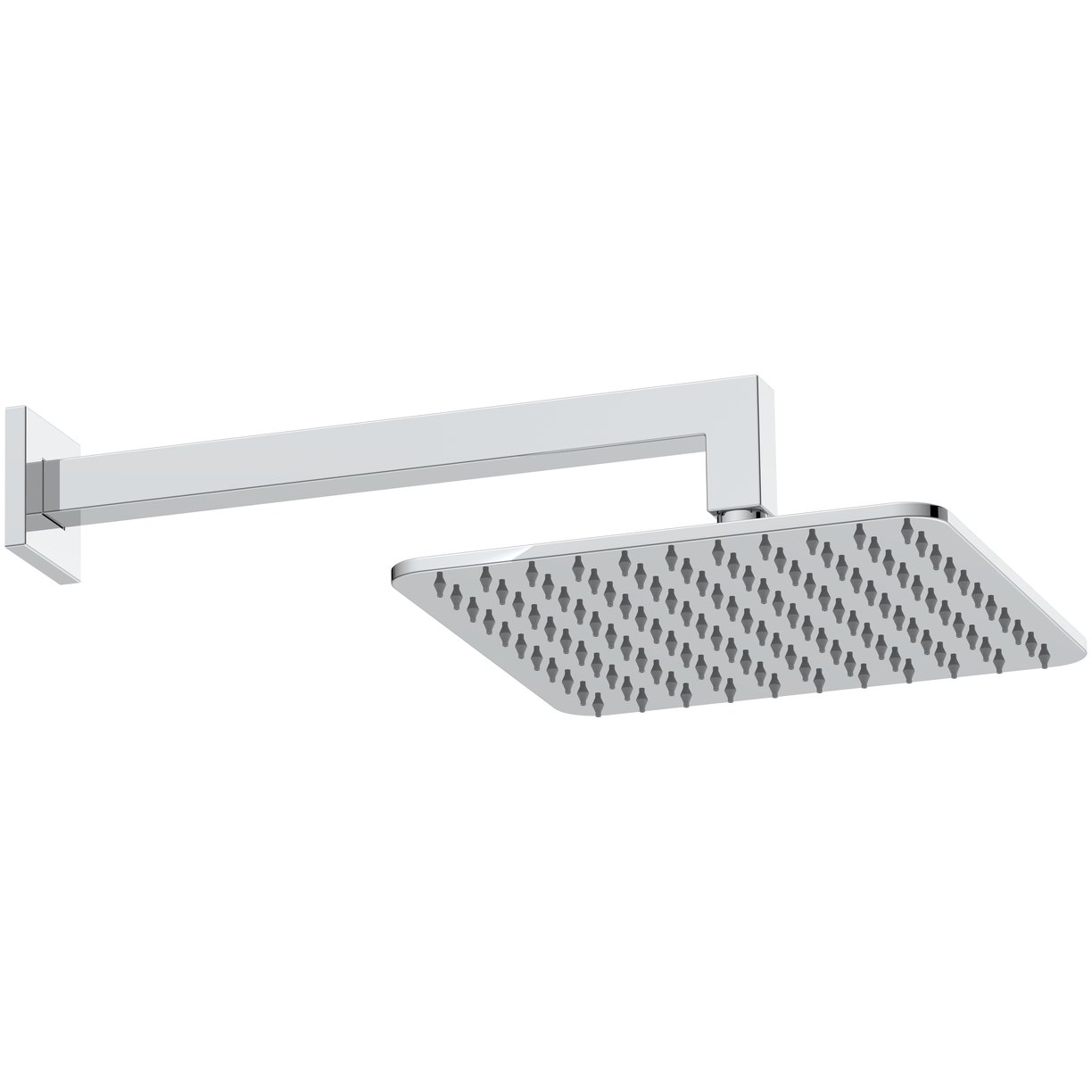 Shower Arm & Head Square Chrome