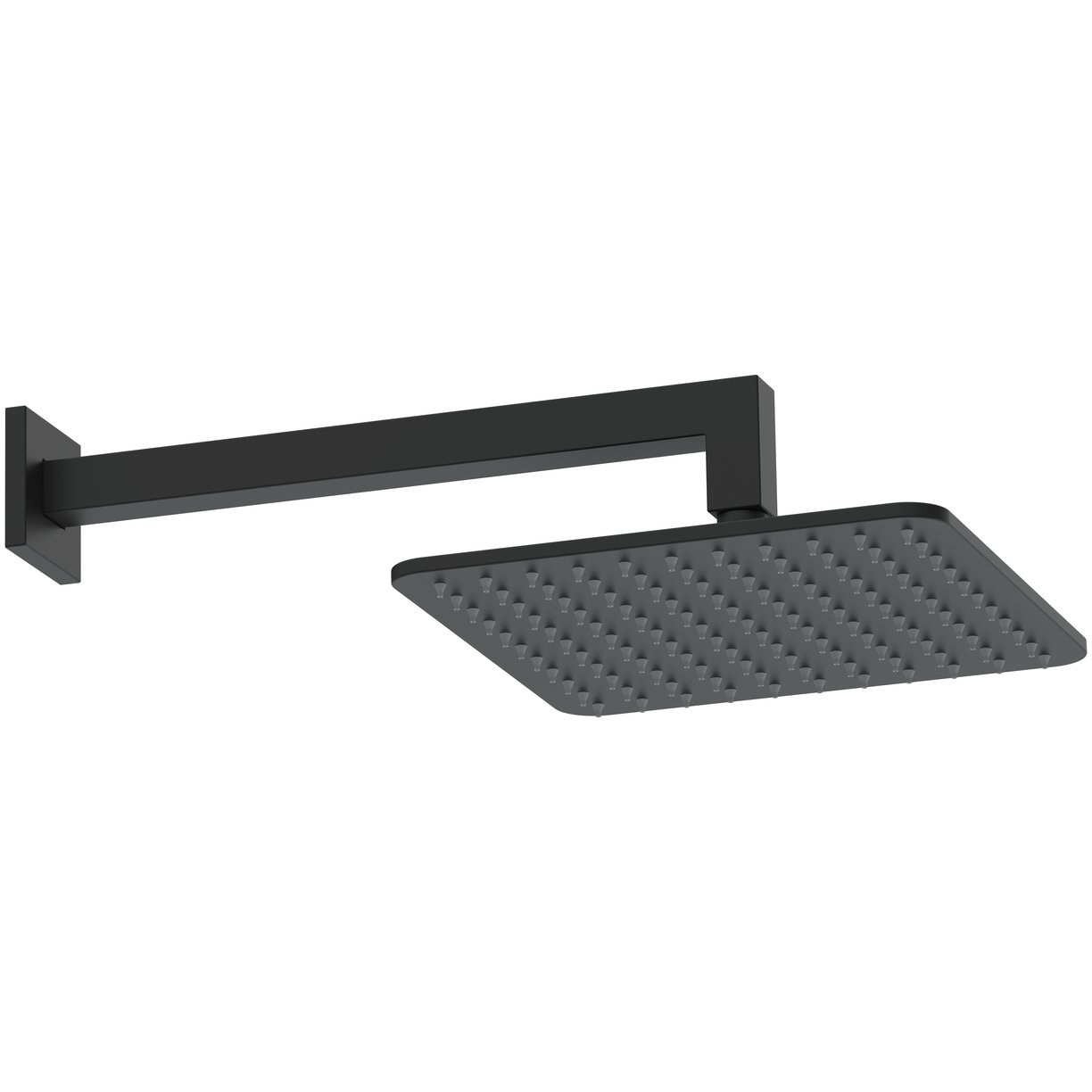 Shower Arm & Head Square Black