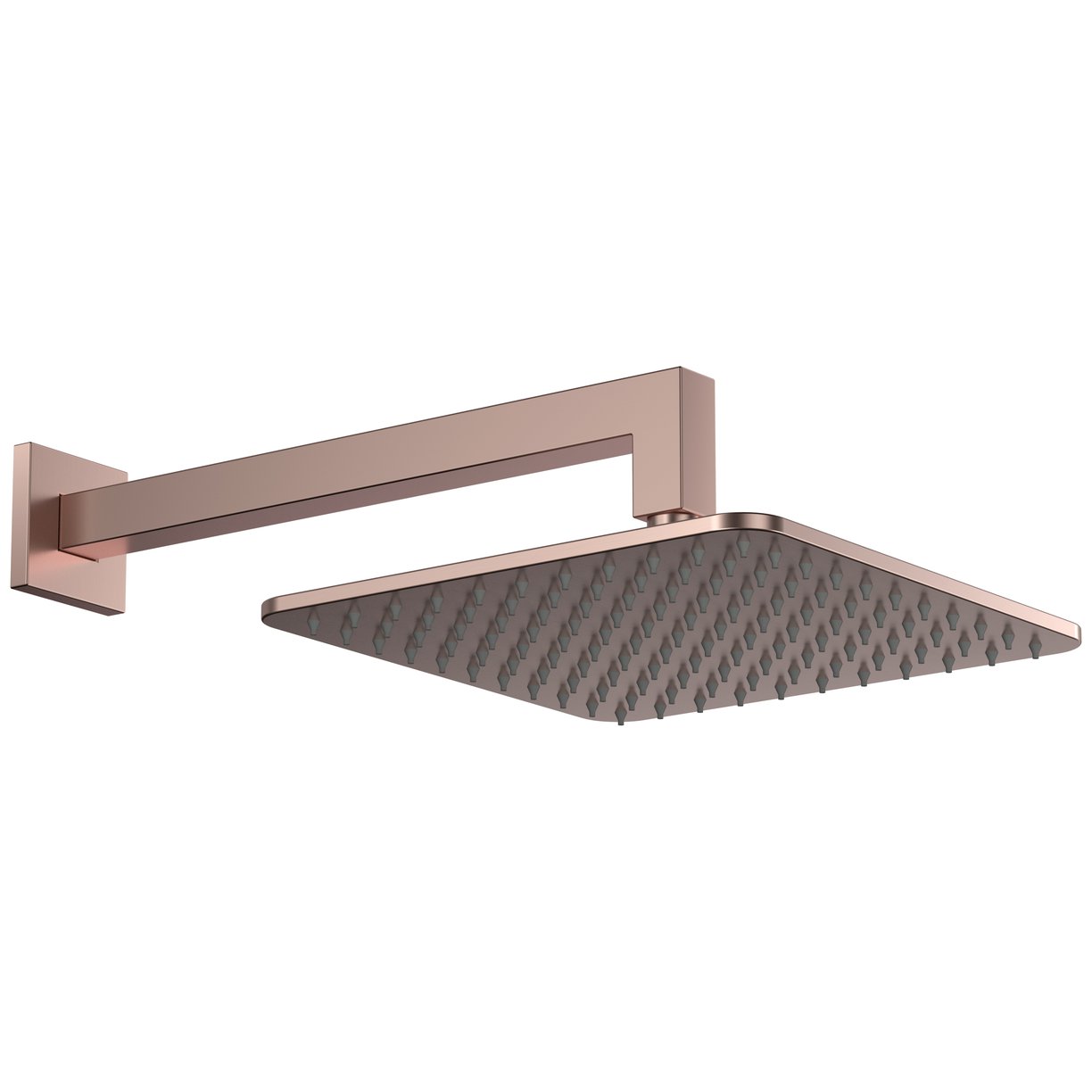 Shower Arm & Head Square Brushed Bronze