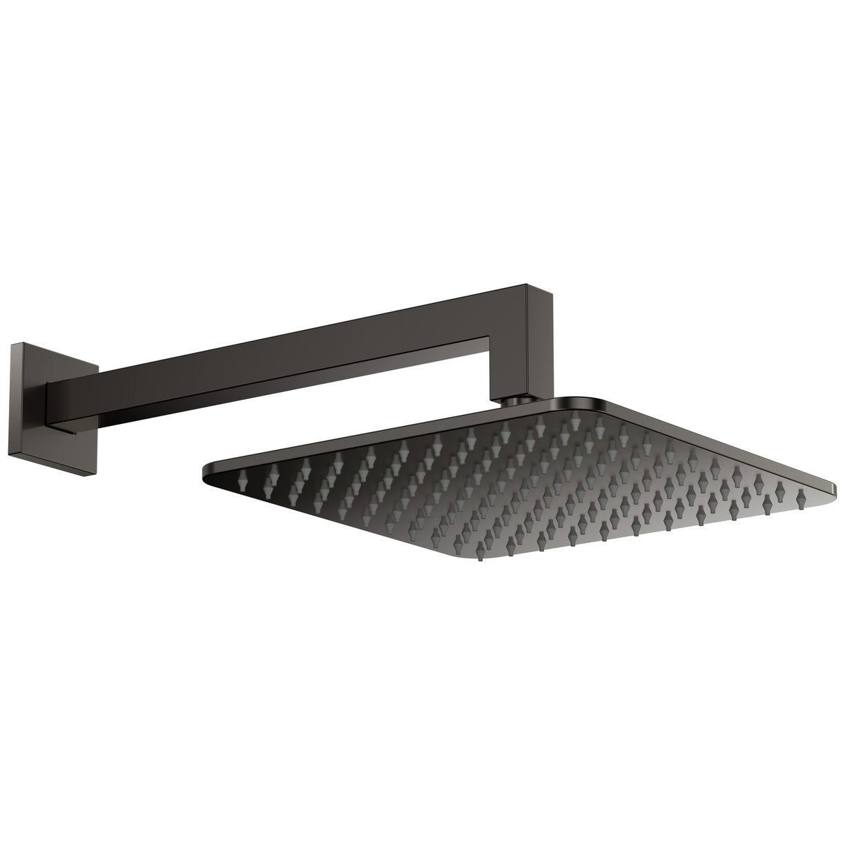 Shower Arm & Head Square Gunmetal