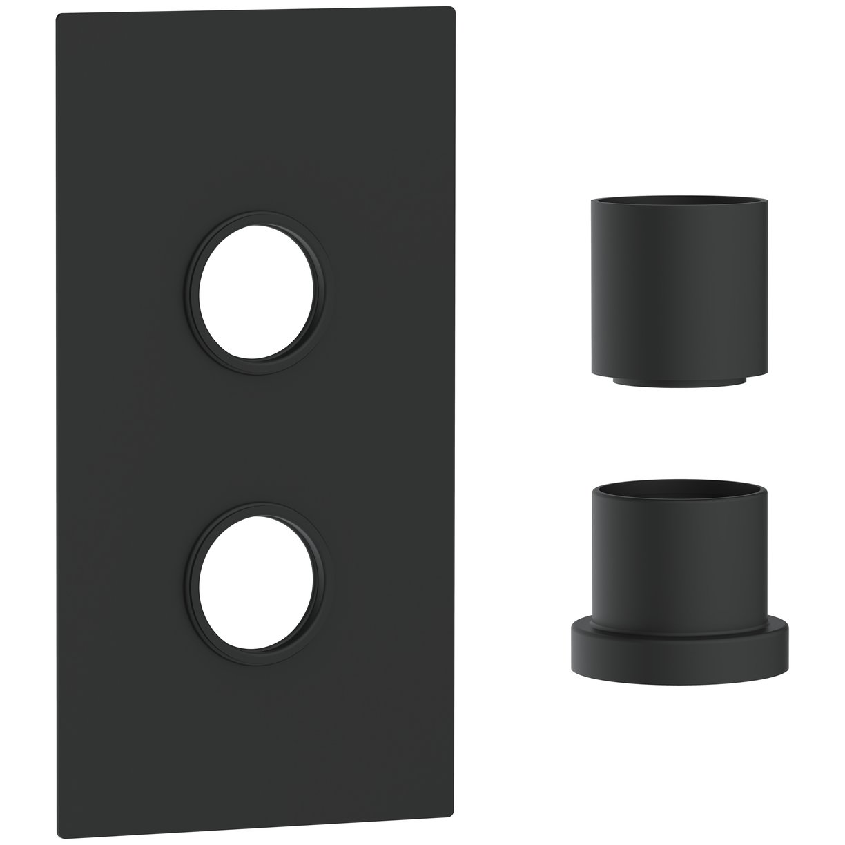 Concealed Plate Black with Sleeve (1 Outlet)