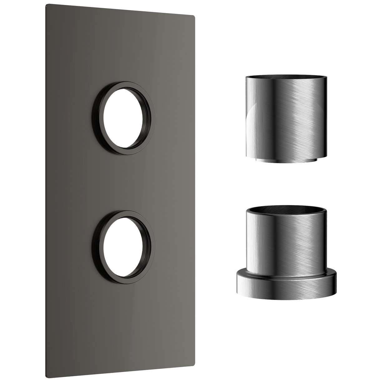 Concealed Plate Gunmetal with Sleeve (1 Outlet)