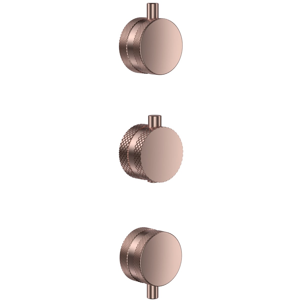 Concealed Knurled Handle 3 pack (1 Thermo 2 Flow) Brushed Bronze