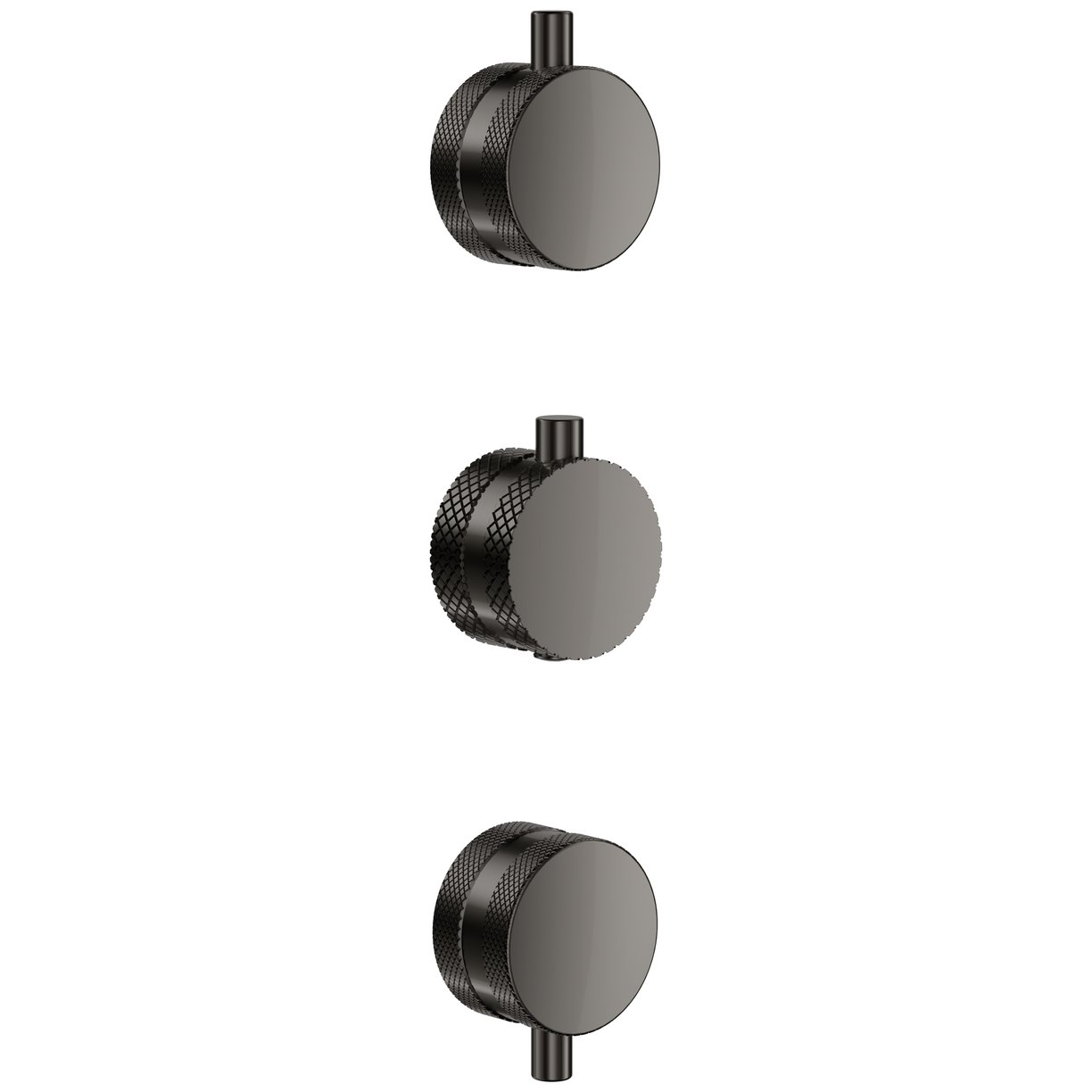 Concealed Knurled Handle 3 pack (1 Thermo 2 Flow) Gunmetal