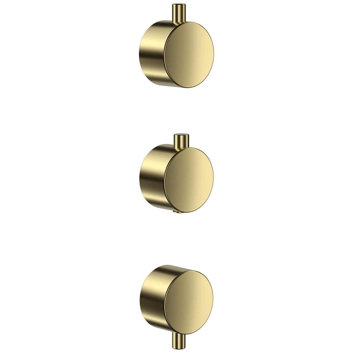 Concealed Plain Handle 3 Pack (1 Thermo 2 Flow) Brushed Brass