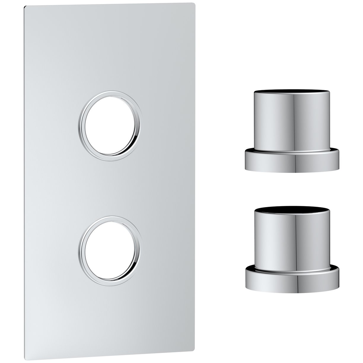 Concealed Plate (2 Outlets) Chrome with Sleeve
