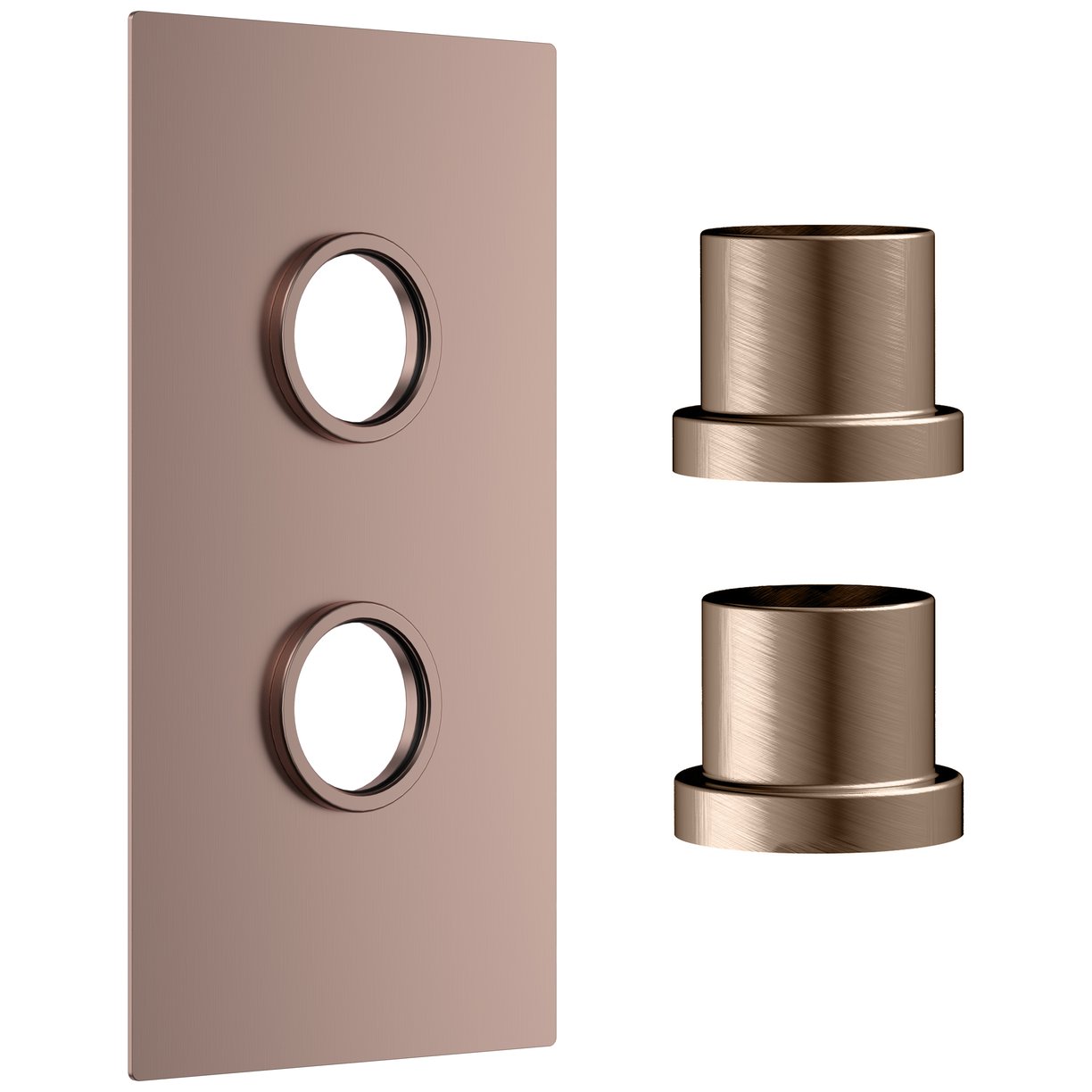 Concealed Plate (2 Outlets) Brushed Bronze with Sleeve