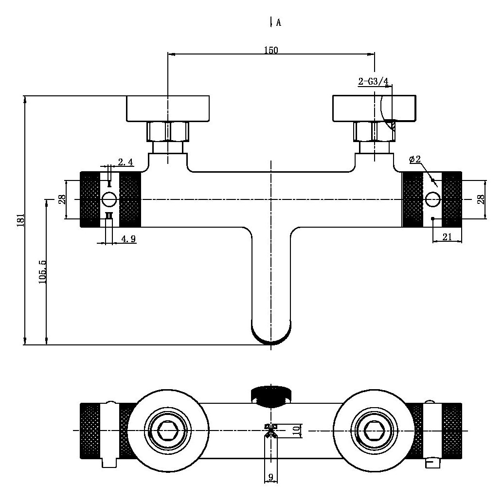 Core Thermo BSM 2 Outlet Chrome