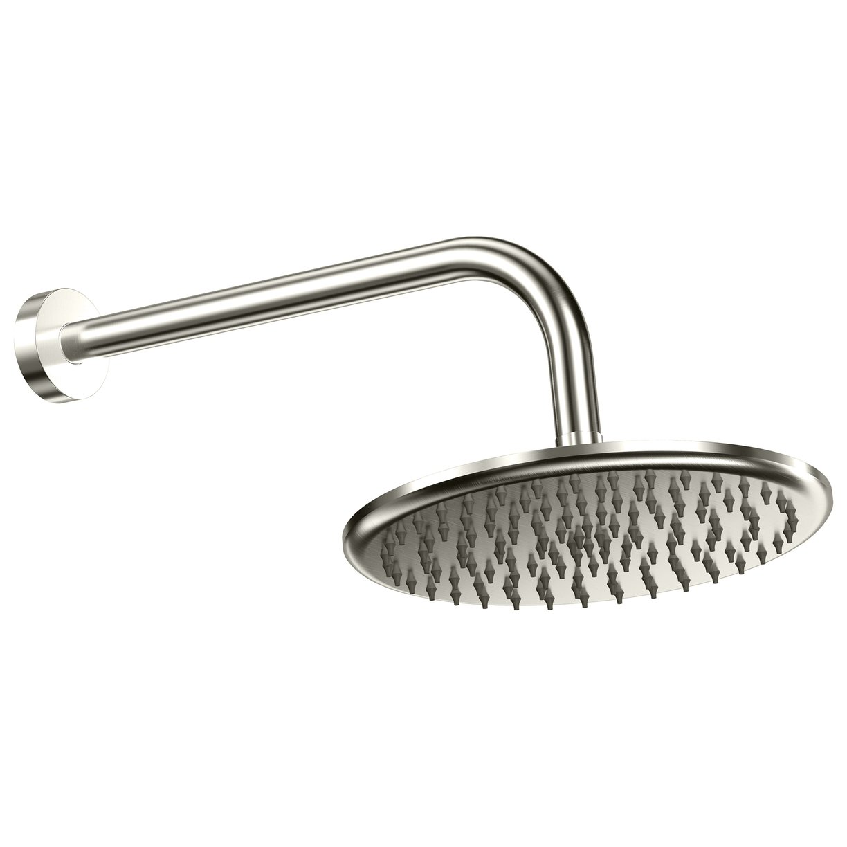 Shower Arm & Head Round Brushed NIckel