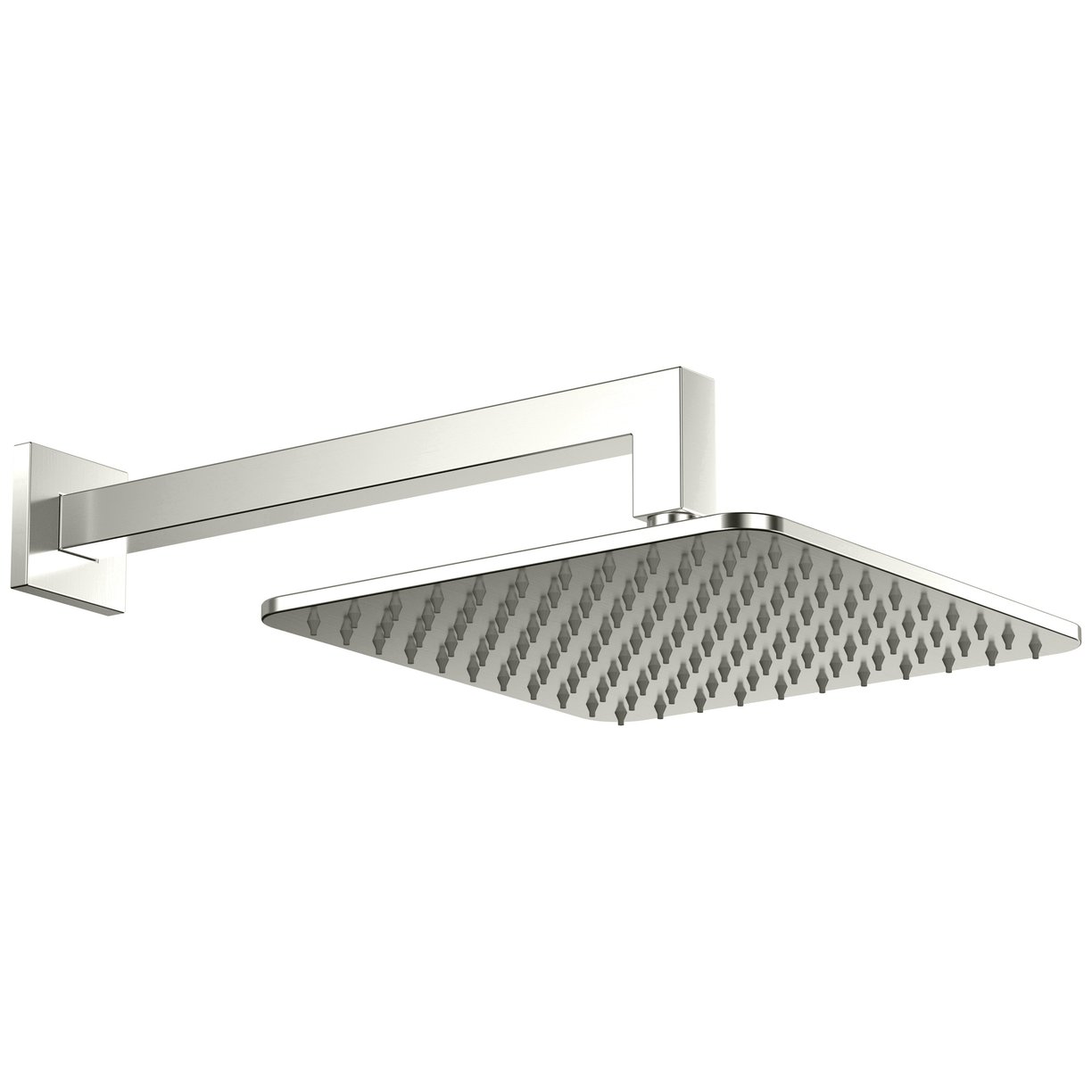Shower Arm & Head Square Brushed Nickel