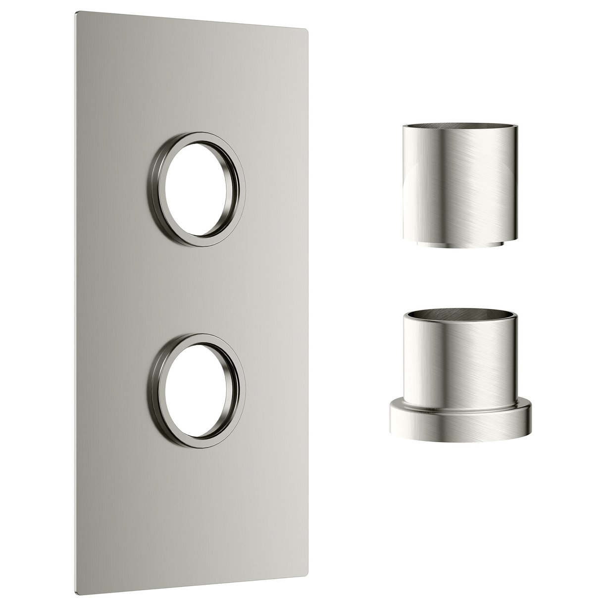 Concealed Plate with Sleeves Brushed Nickel (1 Outlet)