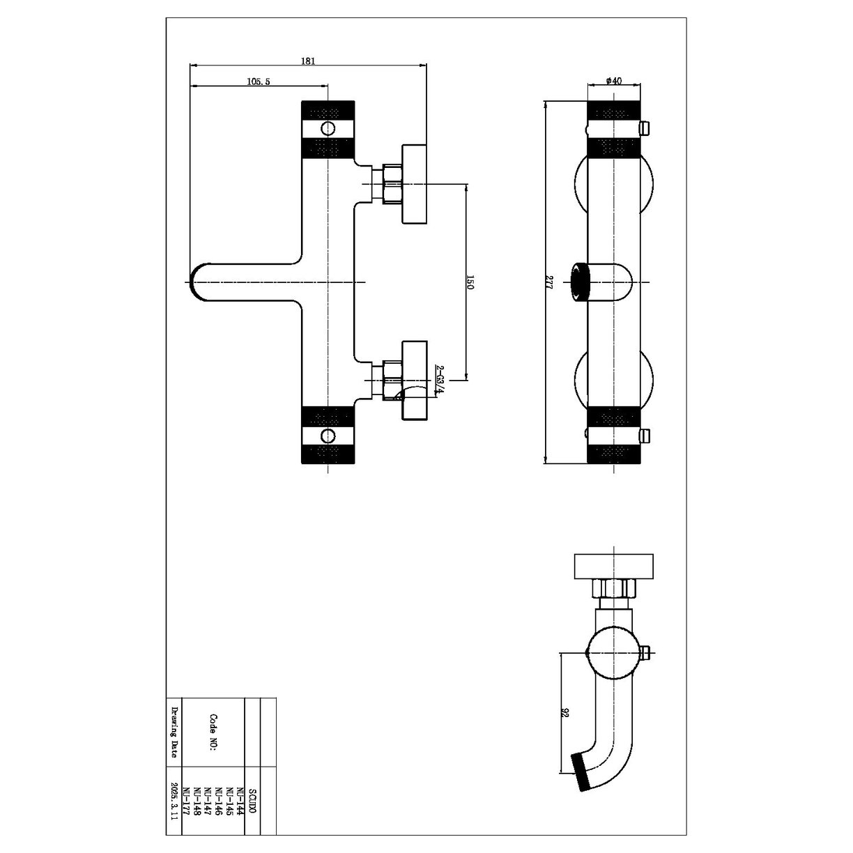 CORE Thermo BSM 1 Outlet Brushed Nickel