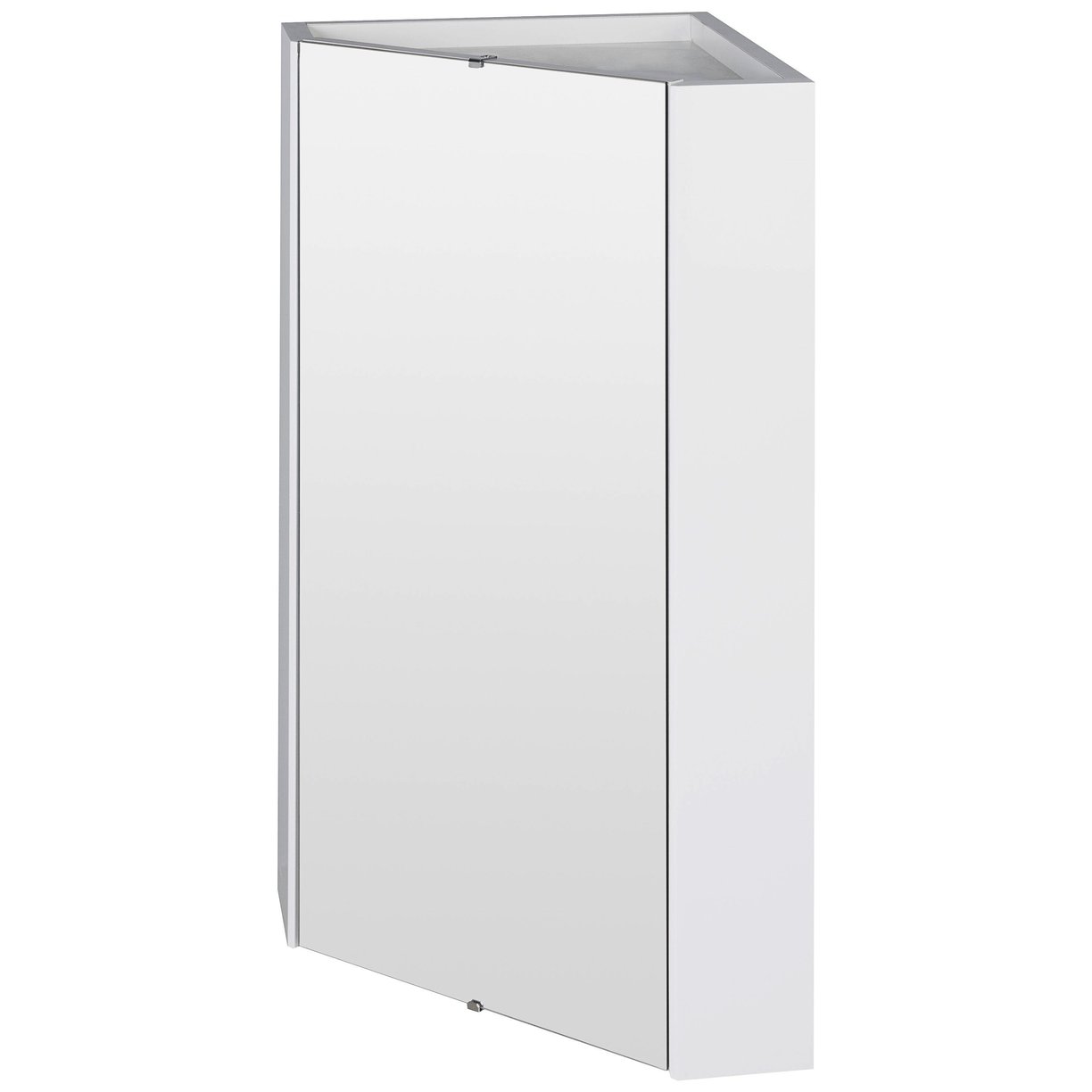 Corner Mirror Cabinet - Gloss White