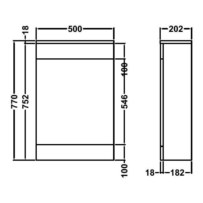 500mm WC Unit Including Concealed Cistern - Gloss White