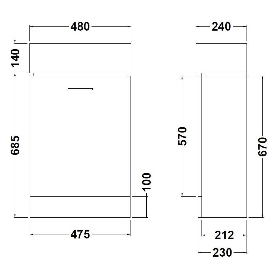 Cubix Compact Unit 450mm - Gloss White
