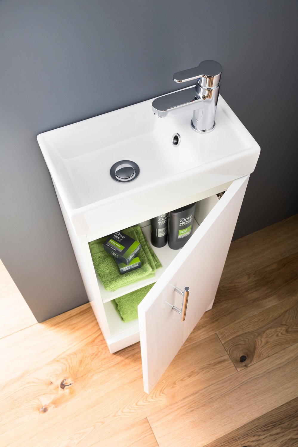 400mm W/H Minimalist Compact Unit & Basin - Gloss White