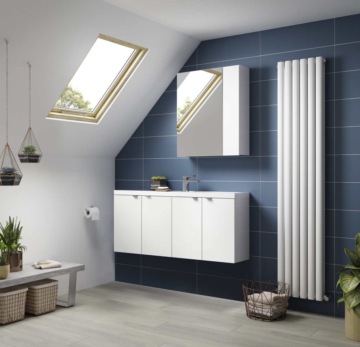 600mm Mirror Unit (75/25) - Gloss White