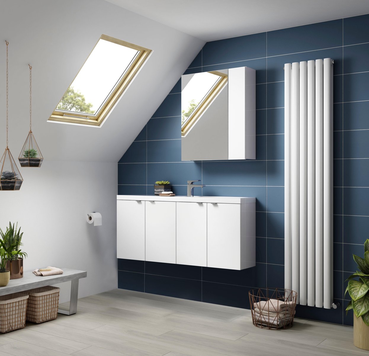 600mm Mirror Unit (75/25) - Gloss White