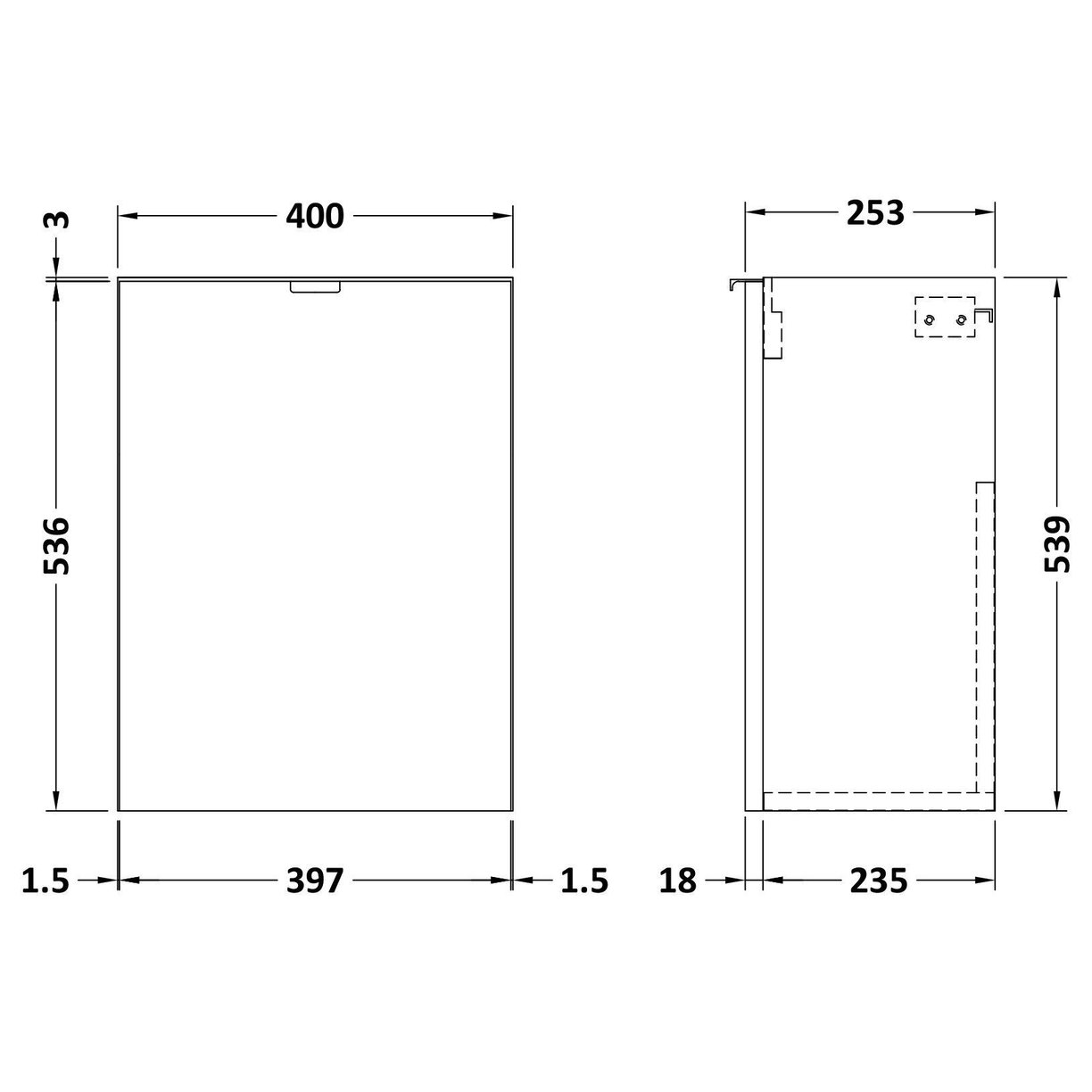 400 1-Door Wall Hung Unit (255Mm) - Bleached Oak