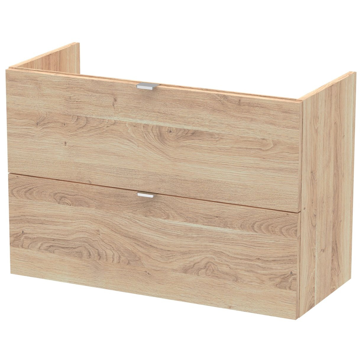 800 2-Drawer Wall Hung Unit (355Mm) - Bleached Oak