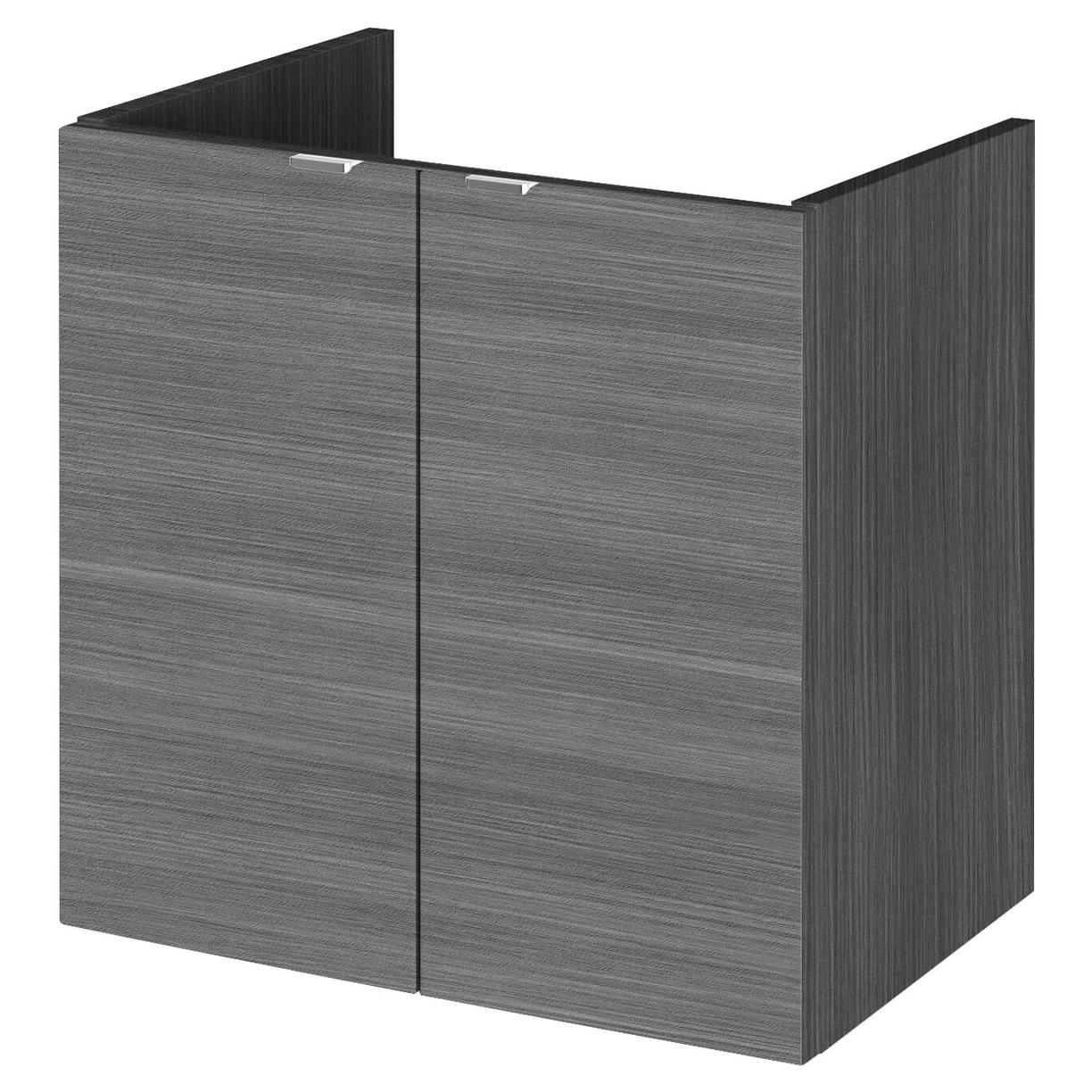 500 2-Door Wall Hung Unit - Grey Woodgrain
