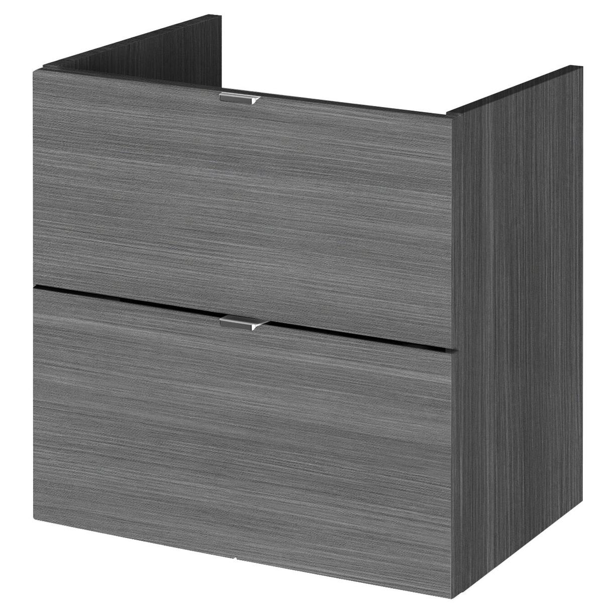 500 2-Drawer Wall Hung Unit - Grey Woodgrain