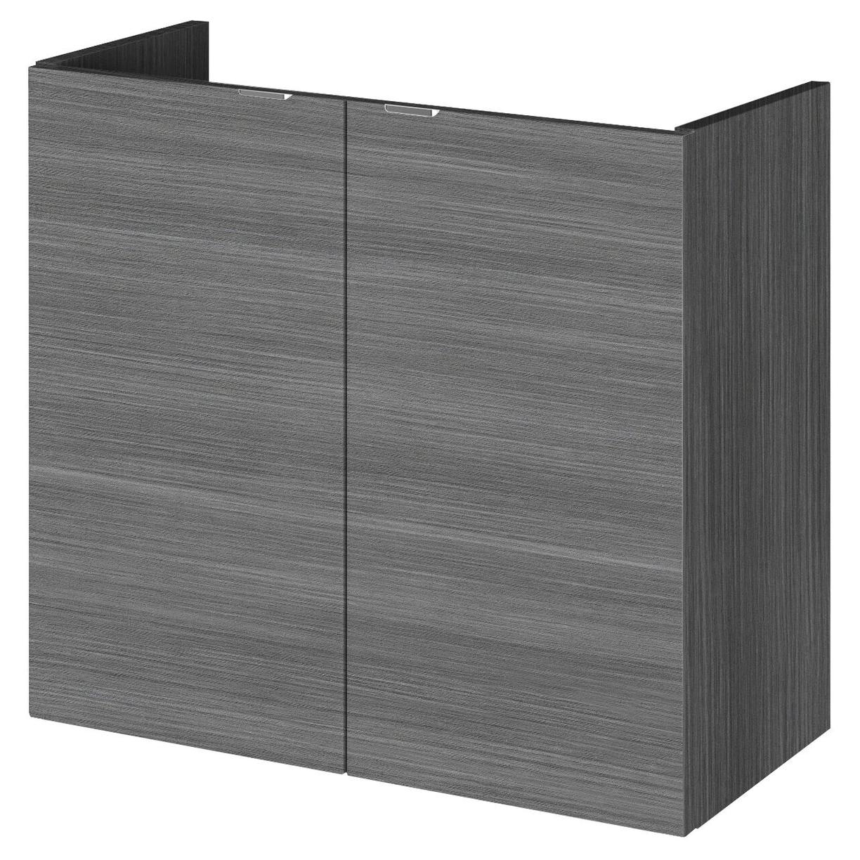 600 2-Door Wall Hung Unit - Grey Woodgrain