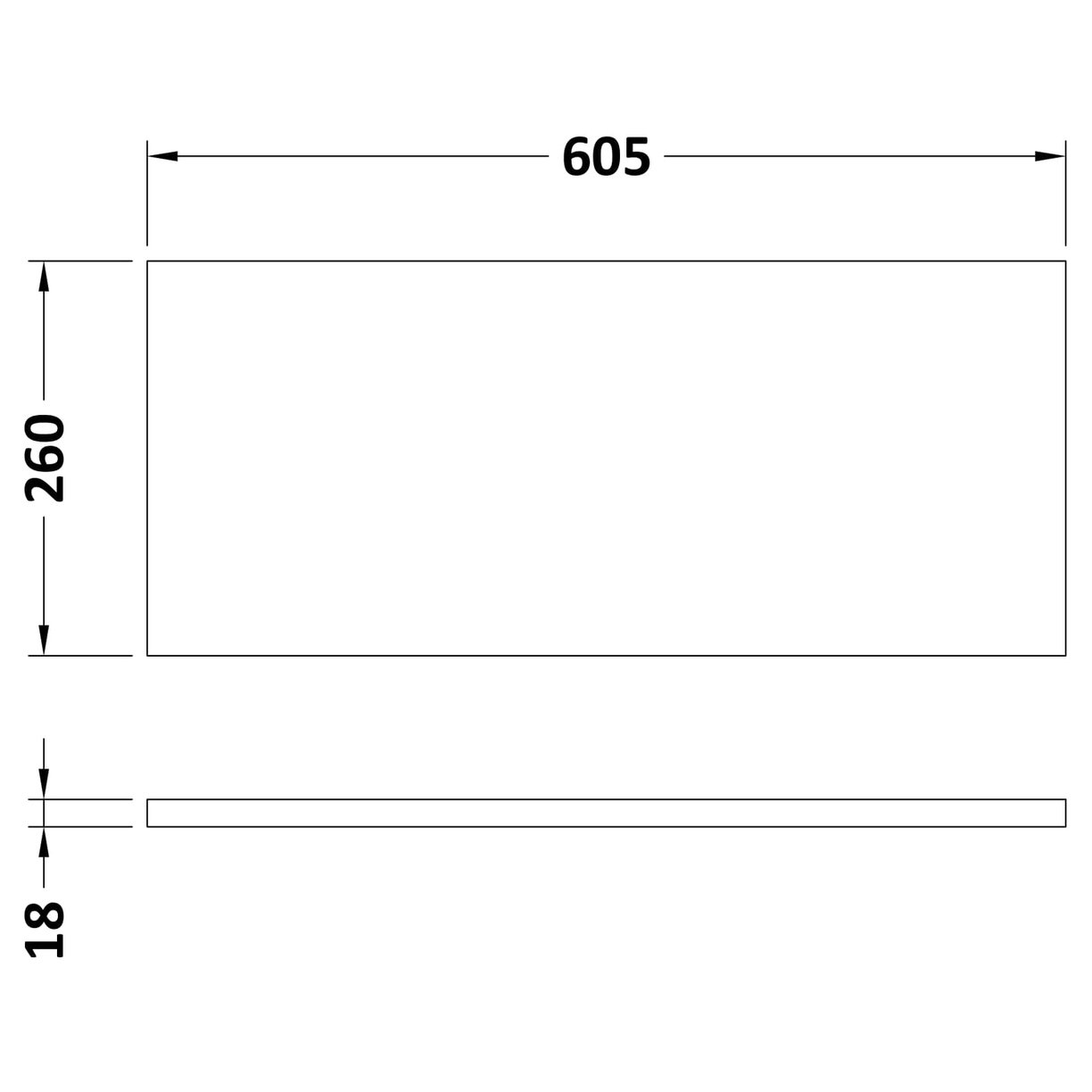 600 Wc Unit Top 605X260 - Black Woodgrain