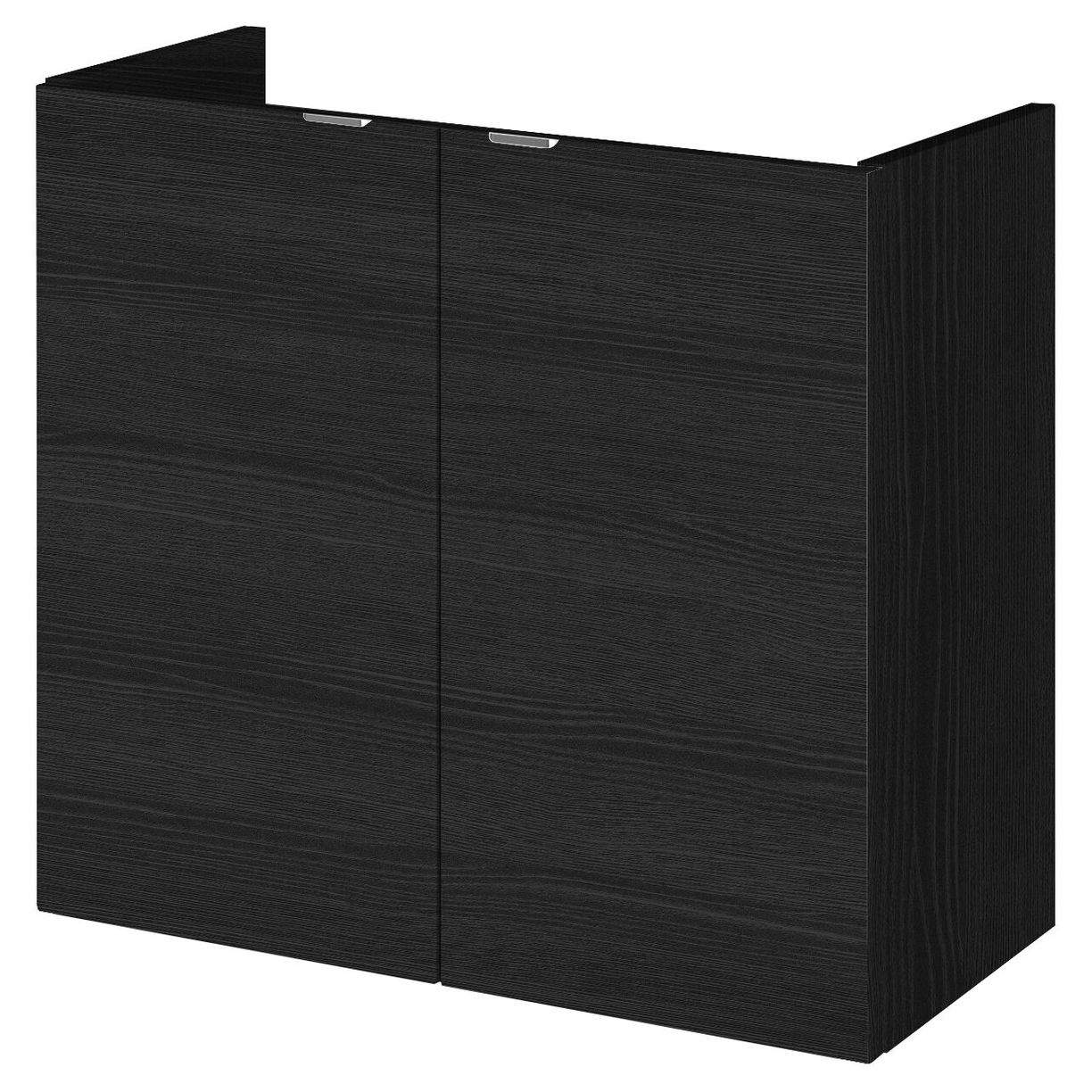 600 2-Door Wall Hung Unit - Black Woodgrain