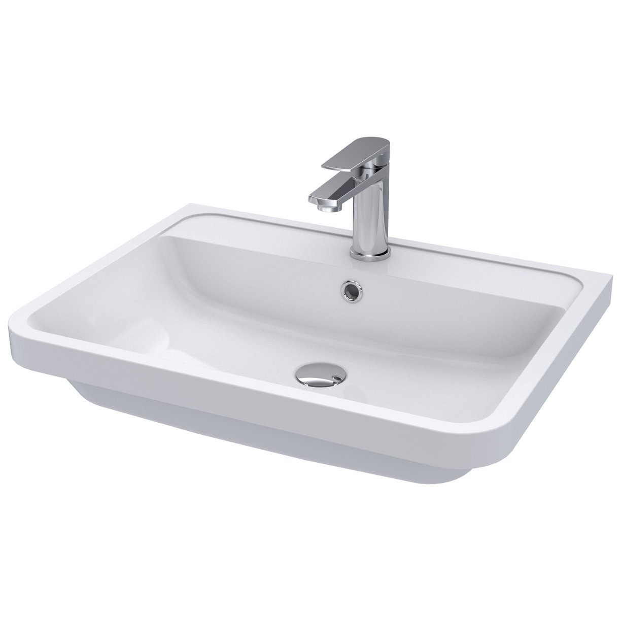 600 x 450mm Polymarble Basin - White