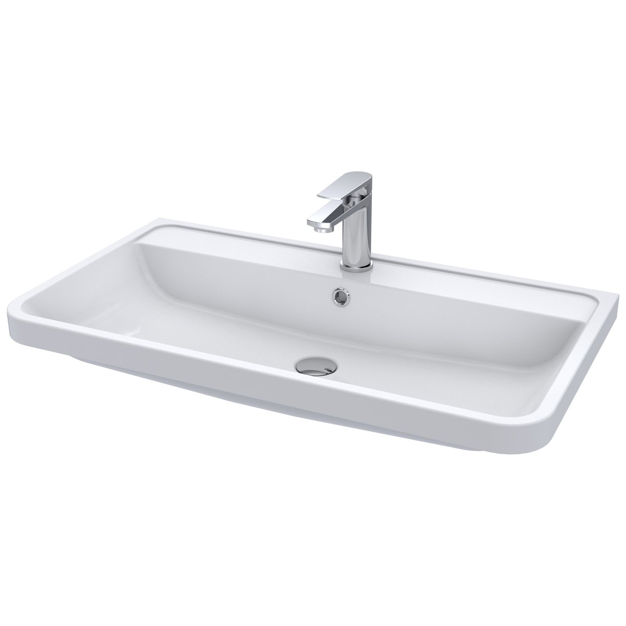 800 x 450mm Polymarble Basin - White