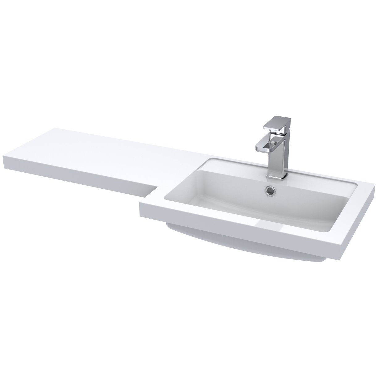 1000 L Shaped Basin Rh - White