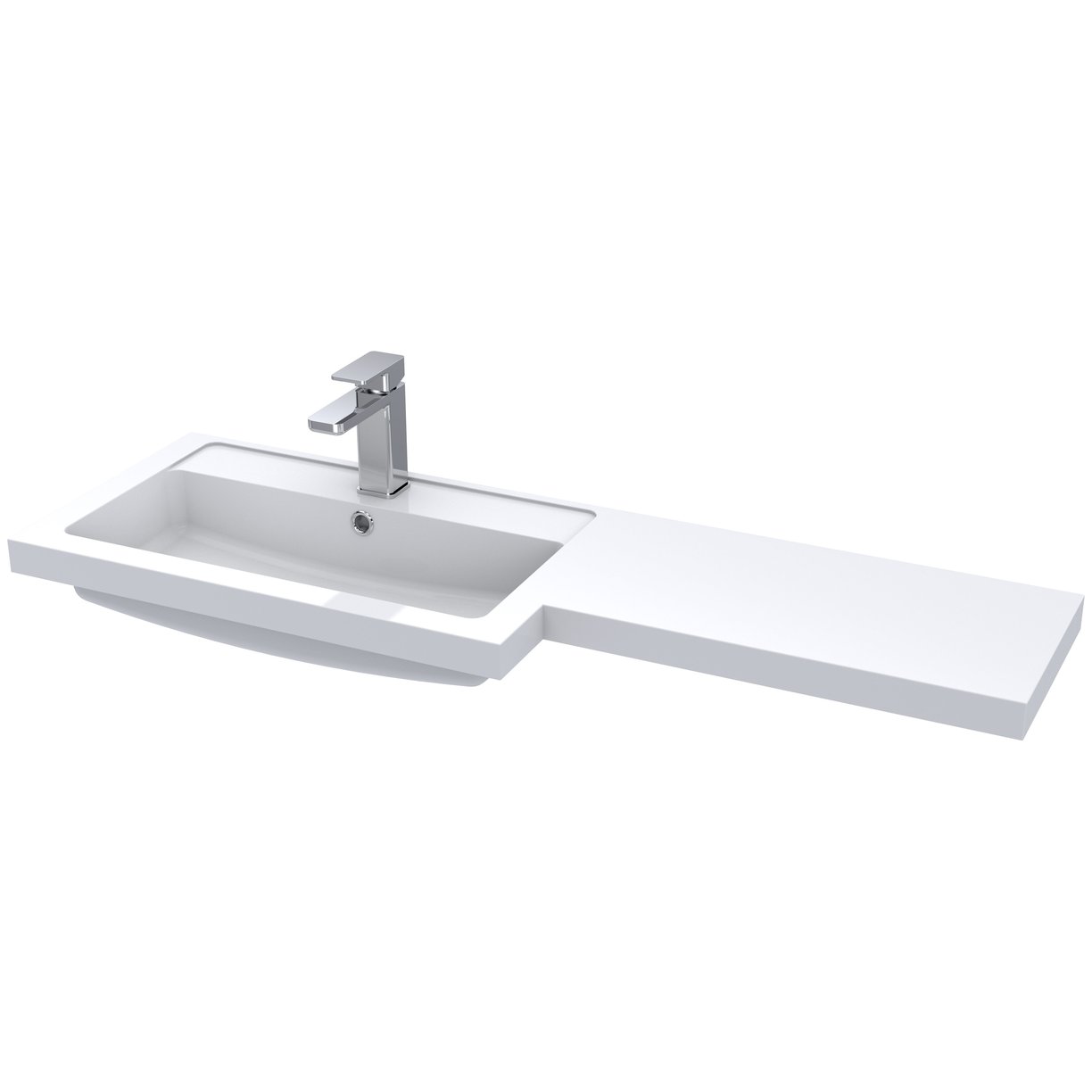 1100 L Shaped Polymarble Basin Lh - White