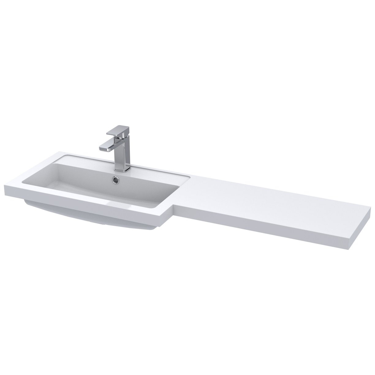 1200 L Shaped Polymarble Basin Lh - White