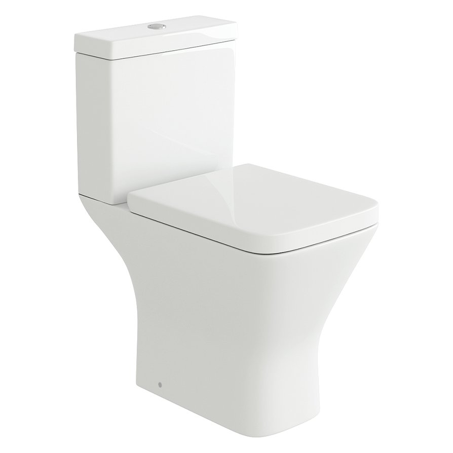 Porto Rimless Comfort Height WC Pan, Cistern & Soft Close Seat