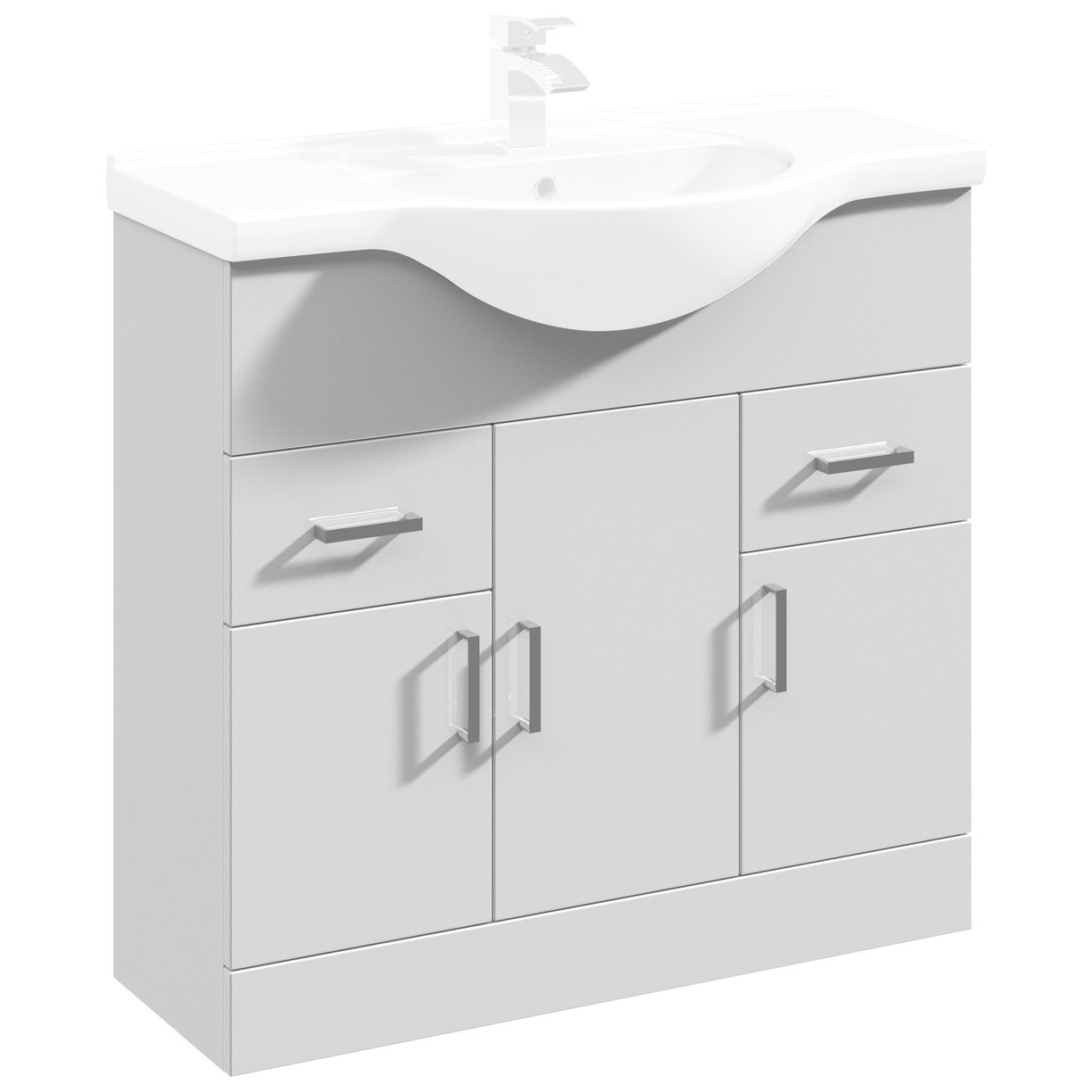 850mm PR Std Basin Unit - Gloss White