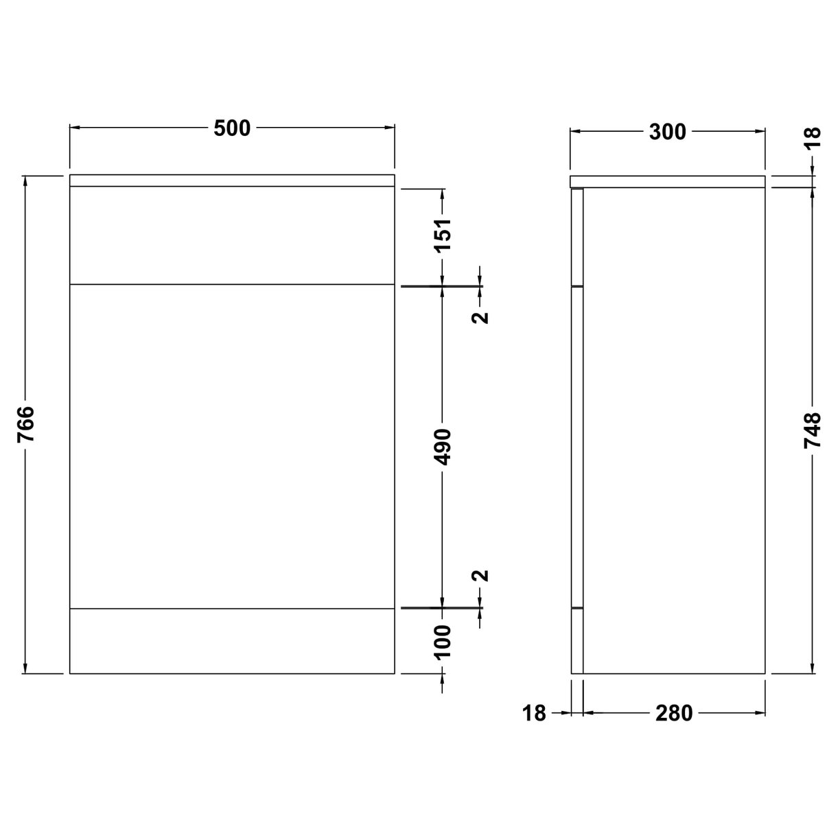 Mayford 500mm WC Unit