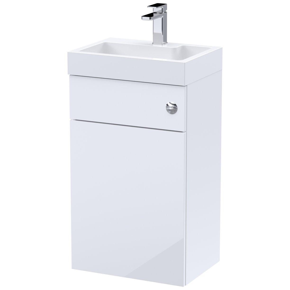 500mm Basin & WC Unit - High Gloss White