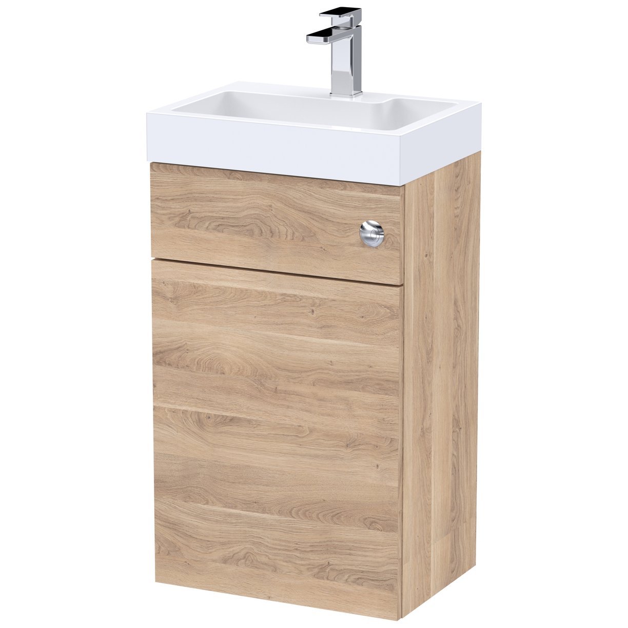 500mm W.C. / Basin Unit (Inc Cistern & Basin) - Bleached Cuneo Oak