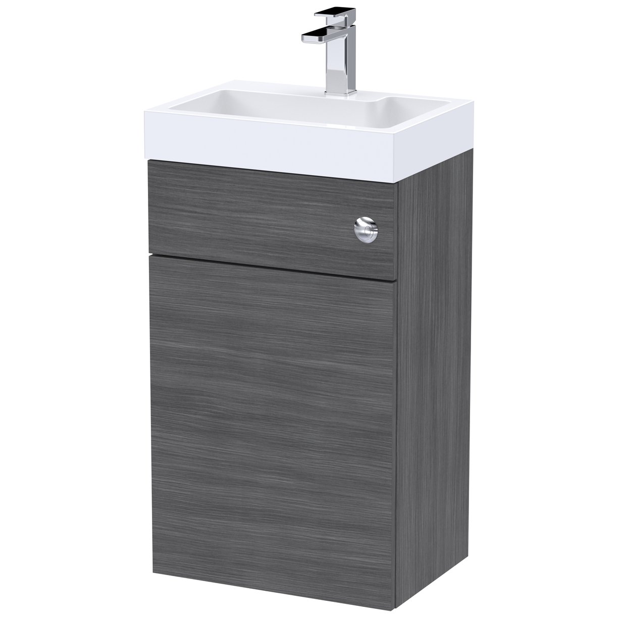 500mm Basin & WC Unit - Anthracite Woodgrain