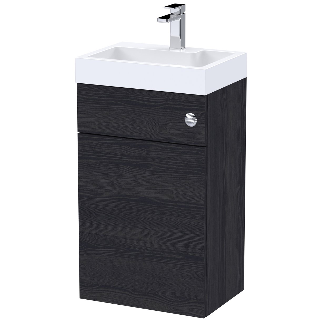 500mm Basin & WC Unit - Charcoal Black