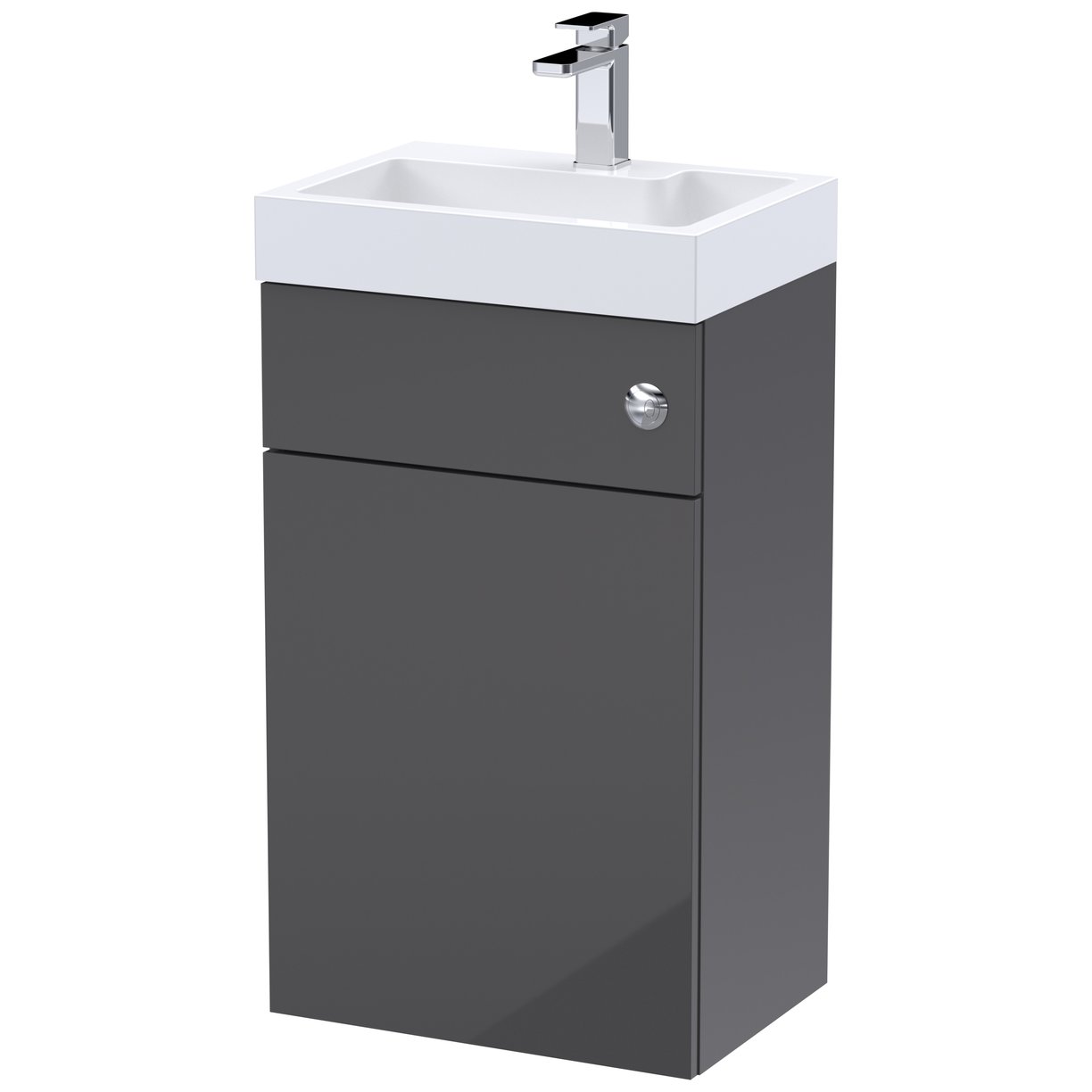 500mm Basin & WC Unit - Gloss Grey
