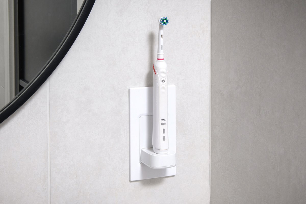 In-Wall Electric Toothbrush Charger - White