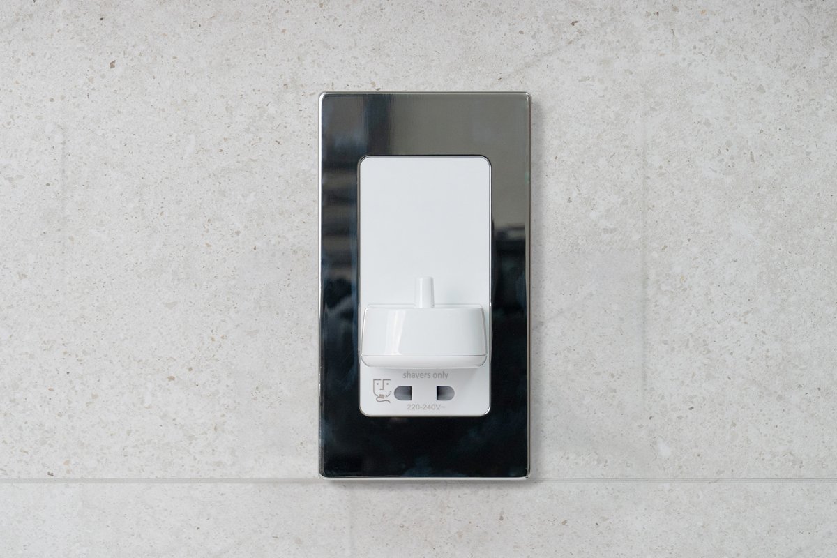 Polished Steel (chrome effect) Front Plate for Toothbrush Chargers (PV11 & PV12)