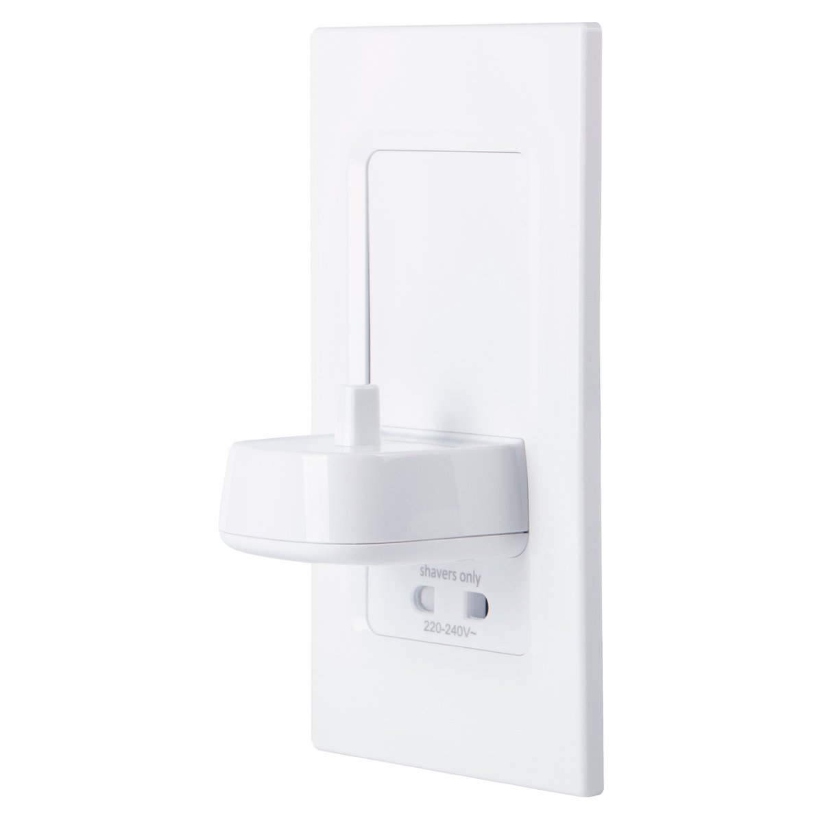 In-Wall Electric Toothbrush Charger and Shaver Combo - White