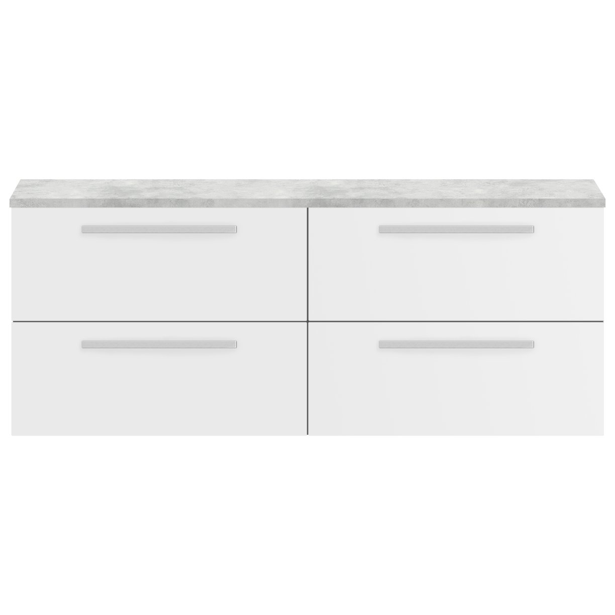 1400Mm 2 Drawer Wh Vanity And Worktop - Gloss White